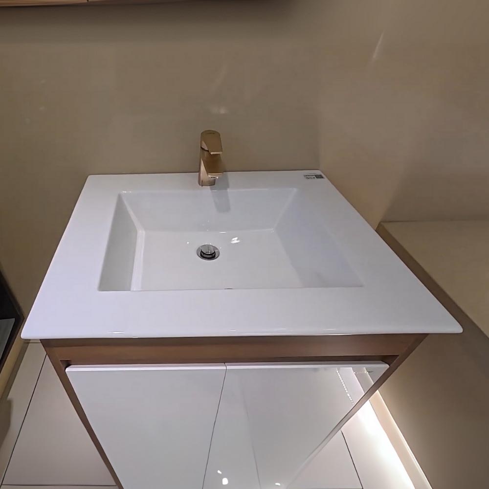 Bộ tủ chậu cabinet treo màu vân gỗ Caesar LF5030+EH05030AWV LF5030+EH05030AWV - 3