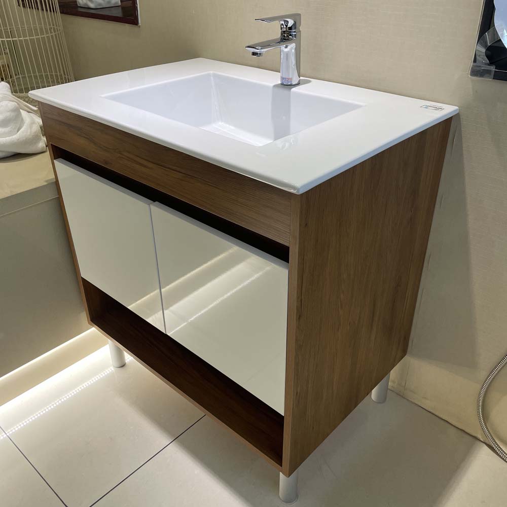 Bộ tủ chậu cabinet treo màu vân gỗ Caesar LF5032+EH05032AWV LF5032+EH05032AWV - 2