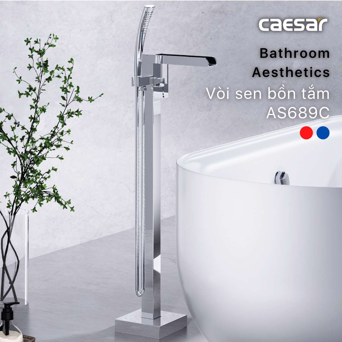 Vòi bồn tắm nóng lạnh Caesar AS689C - 2