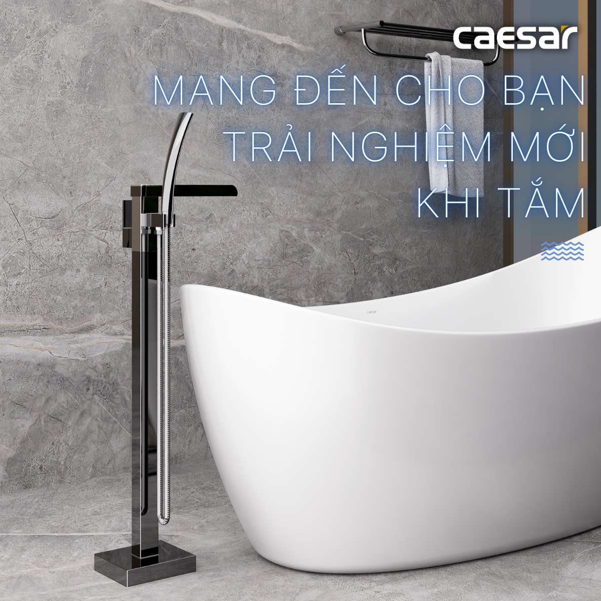 Vòi bồn tắm nóng lạnh Caesar AS689C - 5
