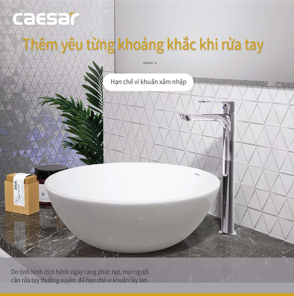 Vòi chậu lavabo lạnh Caesar B061CU/ B061CBU B061CU - 6