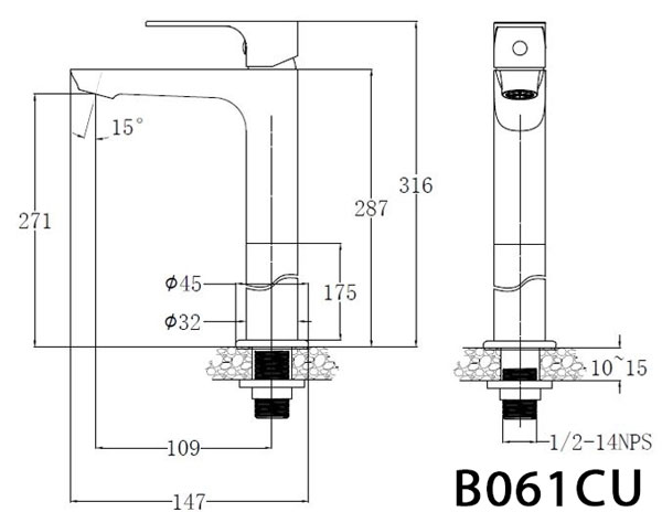 Vòi chậu lavabo lạnh Caesar B061CU/ B061CBU B061CU - 4