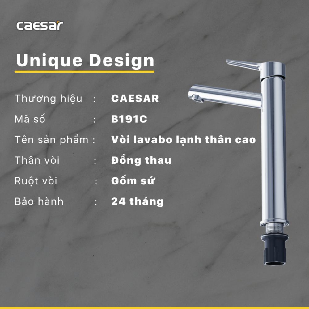 Vòi chậu lavabo lạnh Caesar B191C B191C - 2