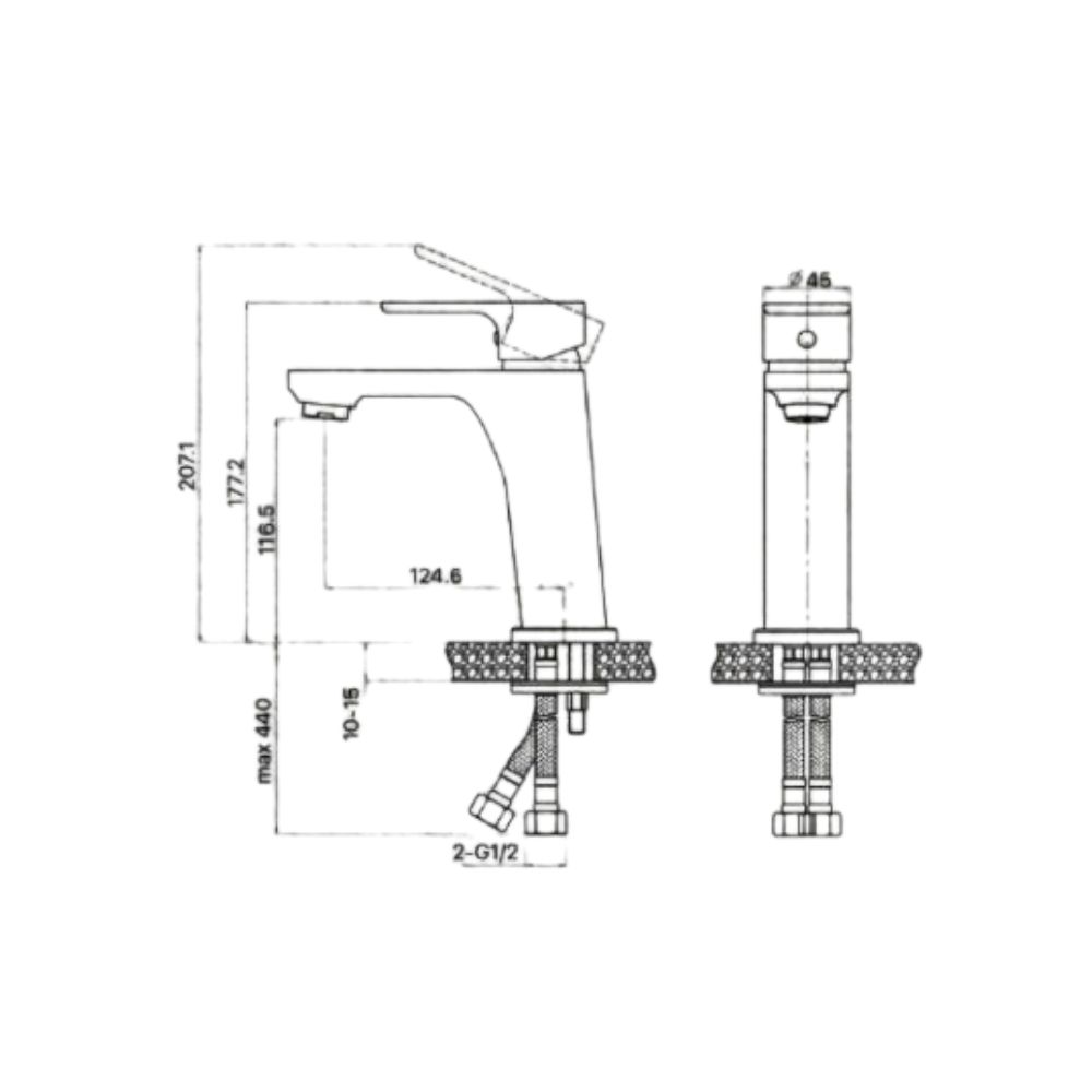 Vòi chậu lavabo nóng lạnh Caesar B500CU B500CU - 2
