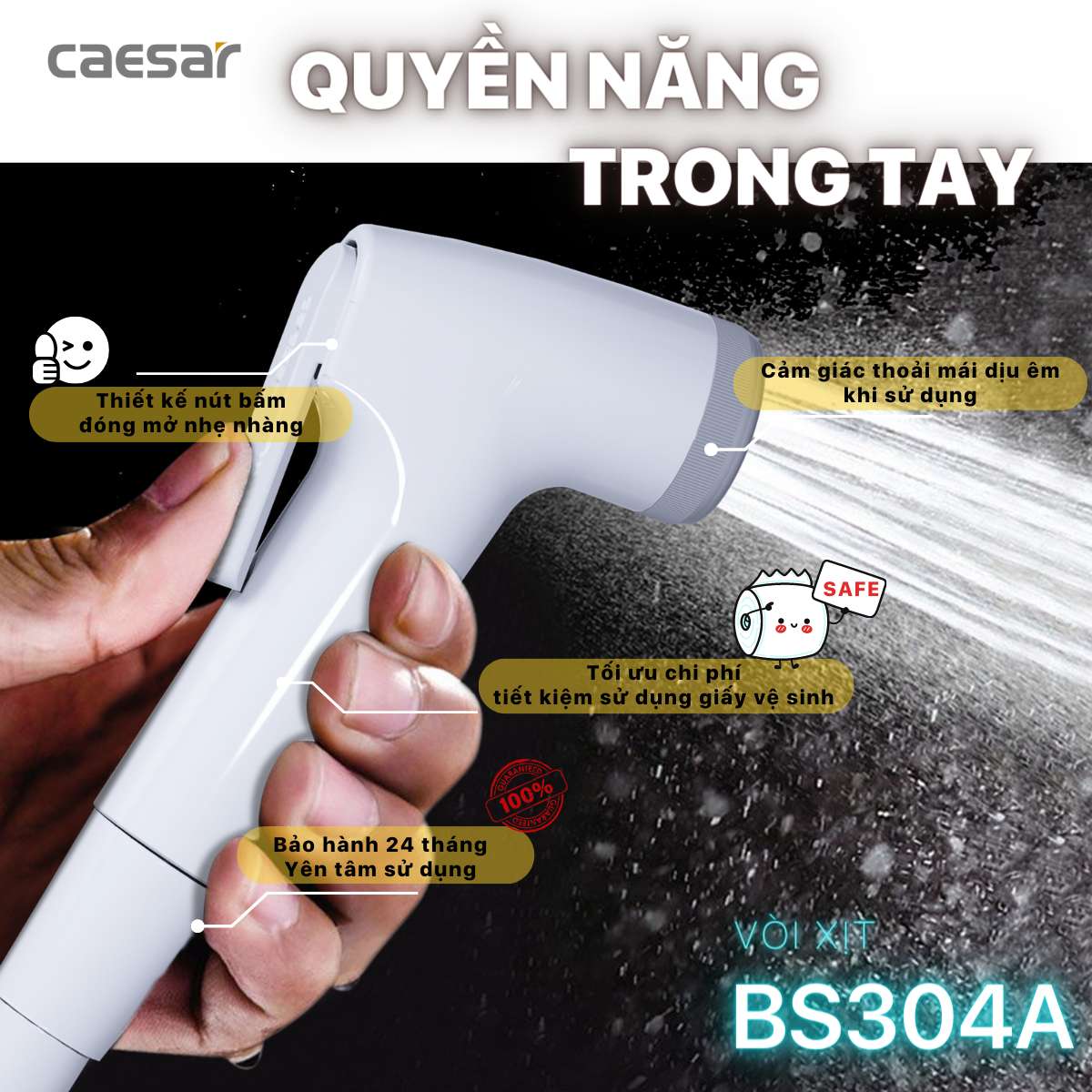 Vòi xịt vệ sinh Caesar BS304A - 5