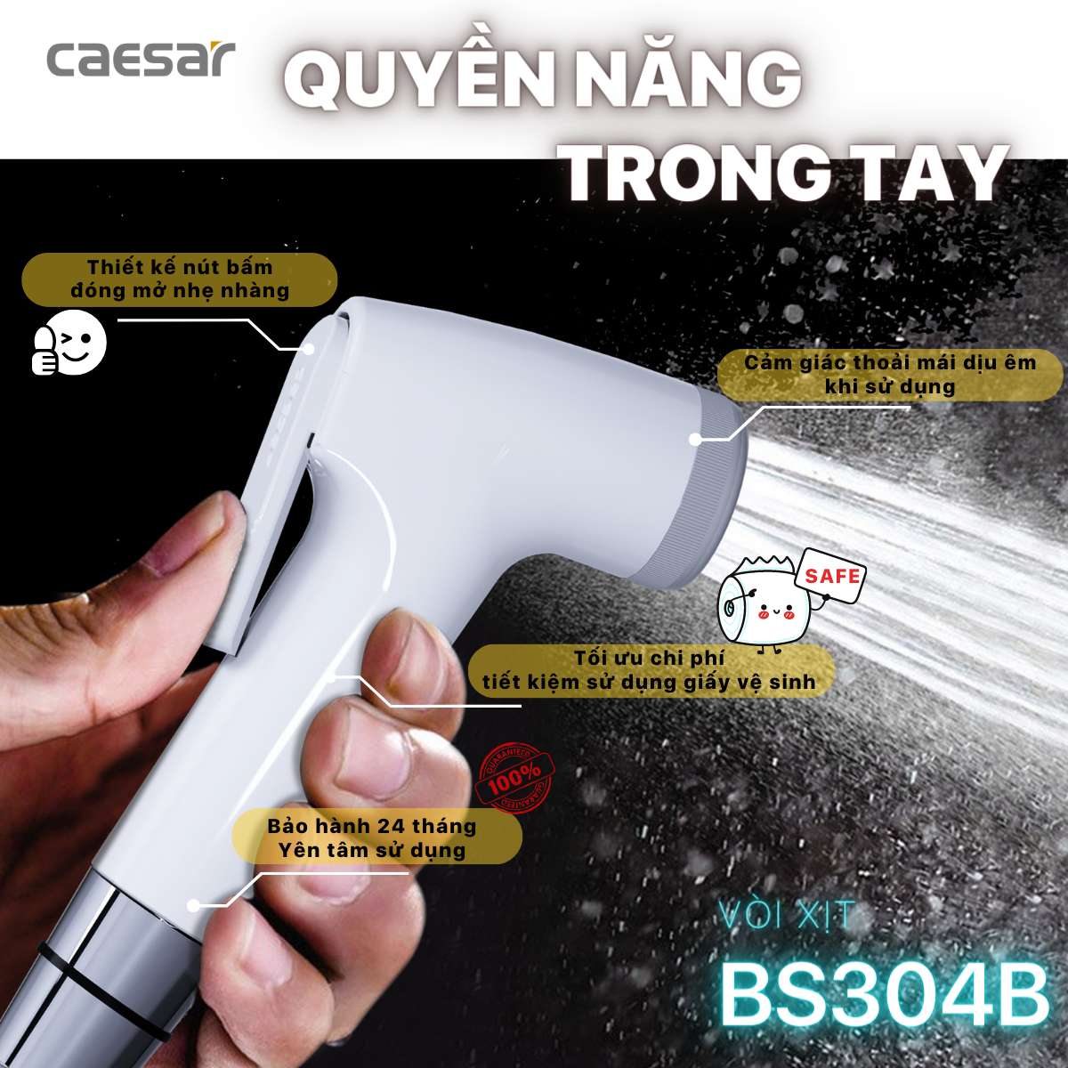 Vòi xịt vệ sinh Caesar BS304B - 5