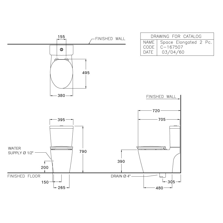 Bồn cầu 2 khối COTTO C167507 nắp êm dòng Harmony C167507 - 2