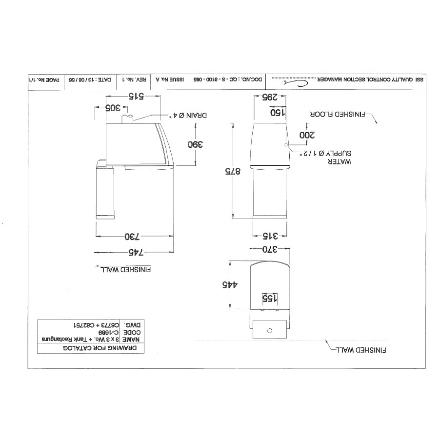 Bồn cầu 2 khối COTTO C16897 nắp êm dòng 3x3-R3 C16897 - 2