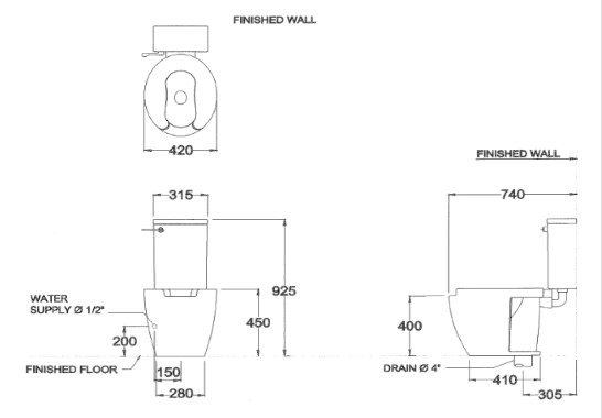 Bồn cầu 2 khối COTTO SC6652WH nắp êm dòng Forall 40 SC6652WH - 4