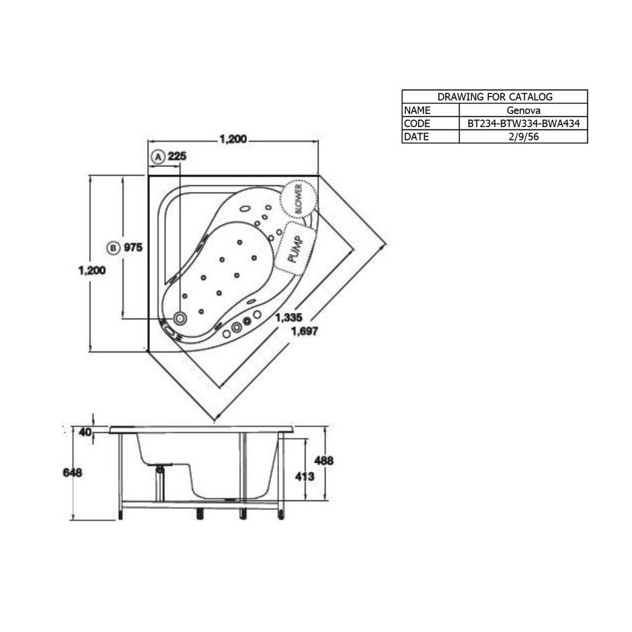 Bồn tắm COTTO BT234PP(H) góc xây bệ - 2