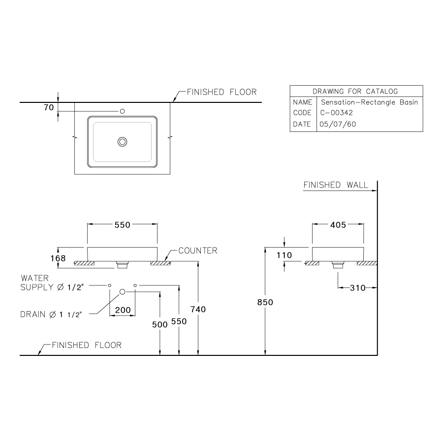 Chậu rửa lavabo đặt bàn COTTO C003427 Sensation C003427 - 2
