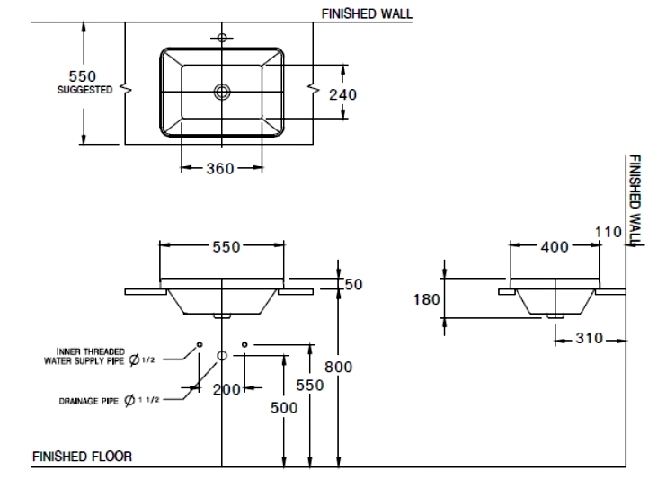 Chậu rửa lavabo đặt bàn COTTO C001017 Simply Modish C001017 - 2