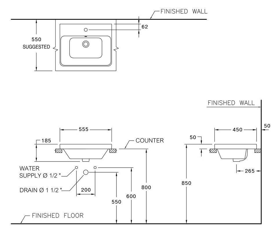 Chậu rửa lavabo đặt bàn COTTO C001057 Simply Modish C001057 - 2