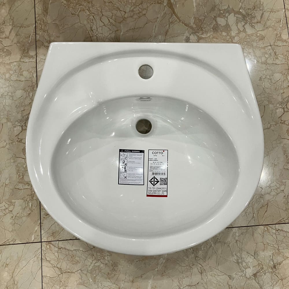 Chậu lavabo treo tường COTTO C012 Ken C012 - 2