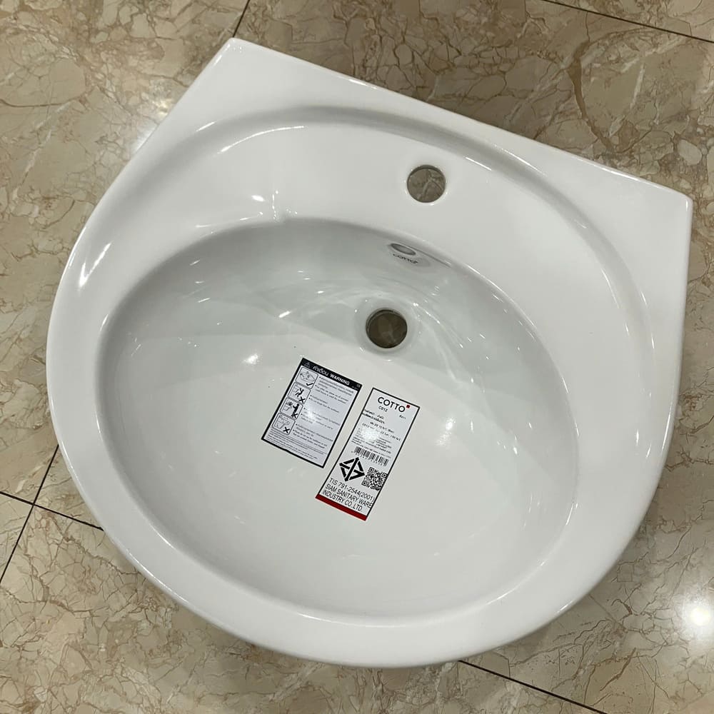 Chậu lavabo treo tường COTTO C012 Ken C012 - 3