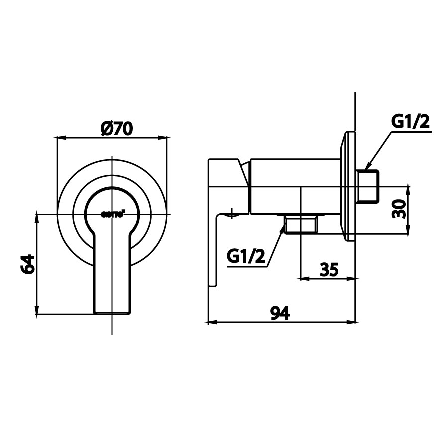 Củ sen tắm COTTO CT1261A2(HM) nước lạnh CT1261A2(HM) - 2