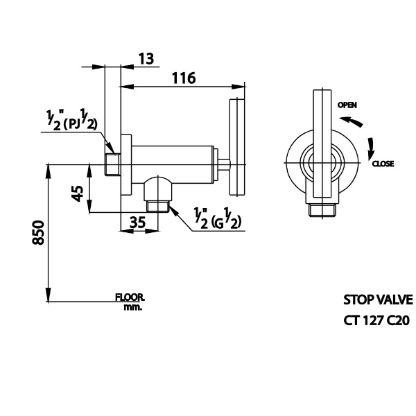 Củ sen tắm lạnh COTTO CT127C20 CT127C20 - 2
