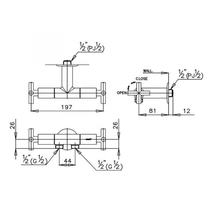 Củ sen tắm COTTO CT173C16(HM) nước lạnh Cross CT173C16(HM) - 2