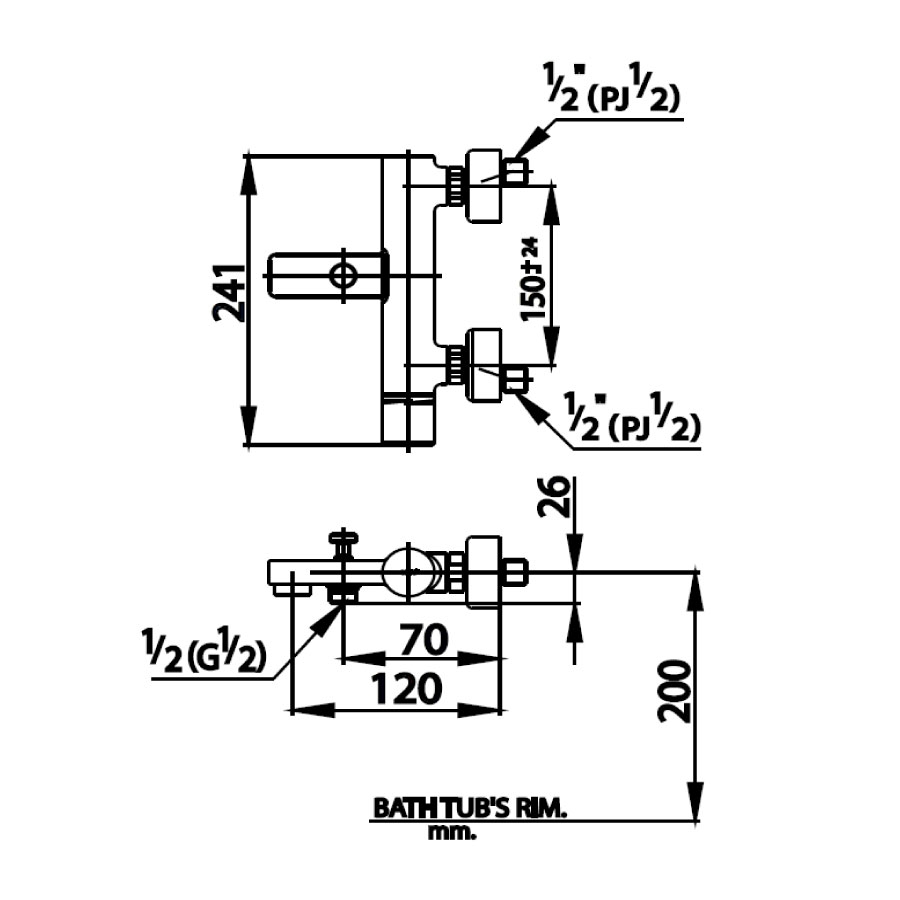 Củ sen tắm COTTO CT2062 nóng lạnh Medio CT2062 - 2