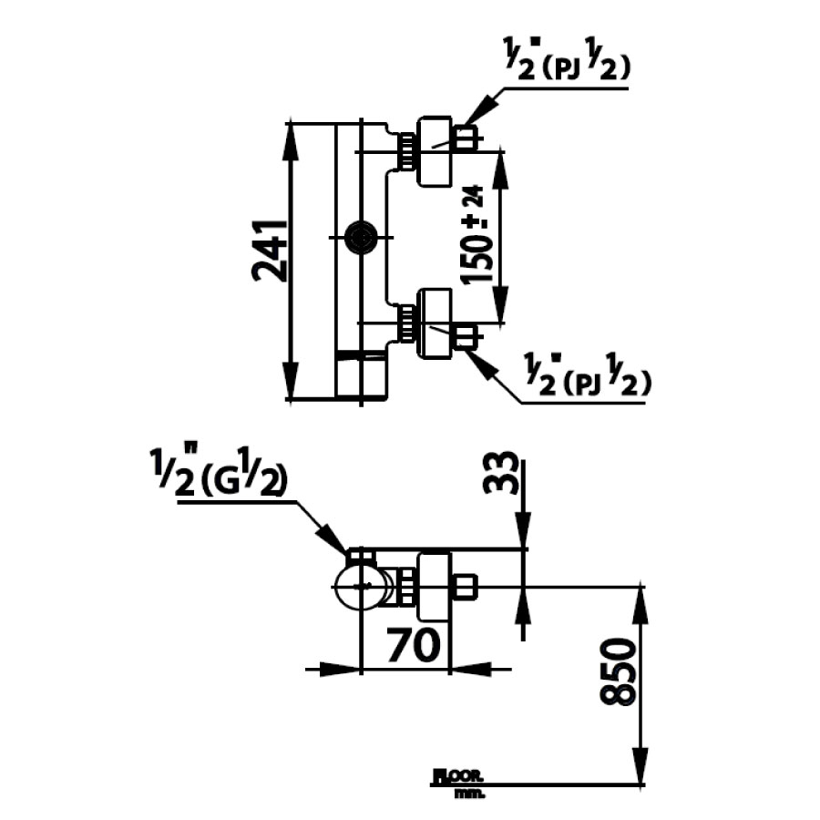 Củ sen tắm COTTO CT2063 nóng lạnh Medio CT2063 - 2