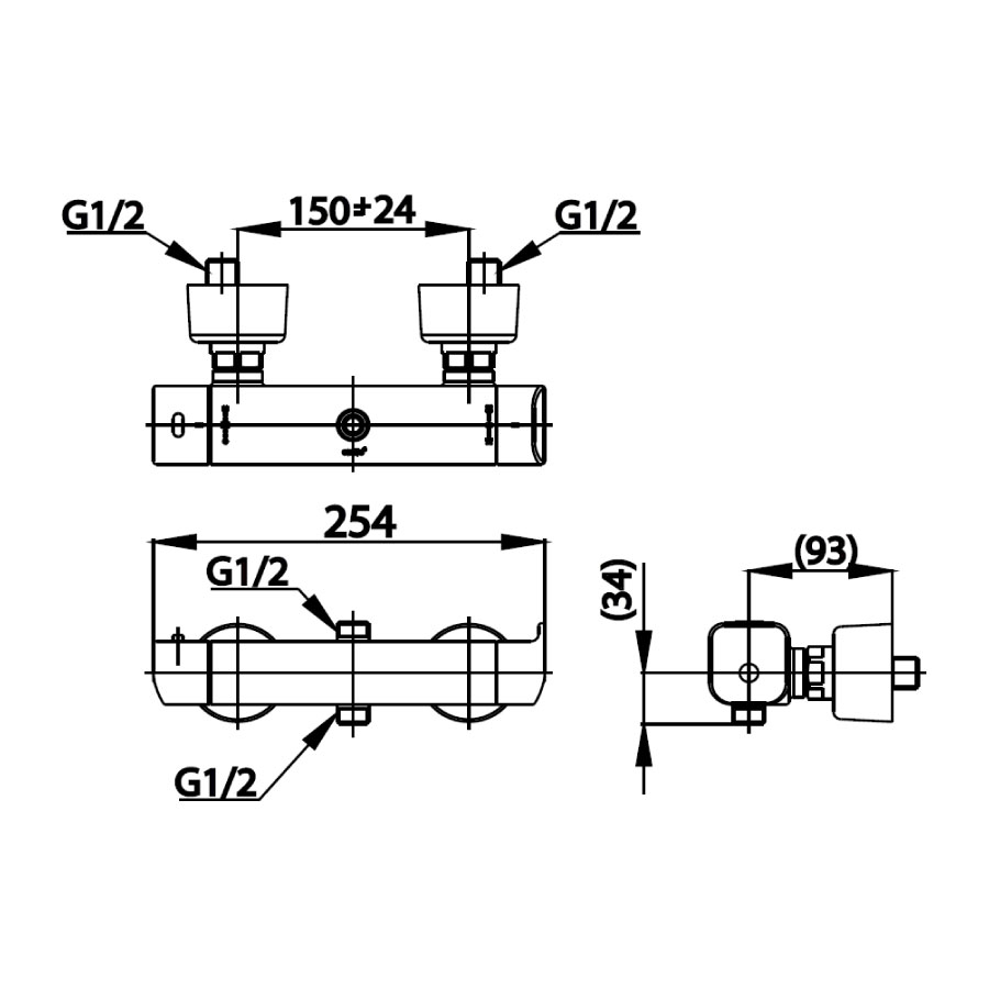 Củ sen tắm COTTO CT2127E nhiệt độ gắn tường Scirocco CT2127E - 2