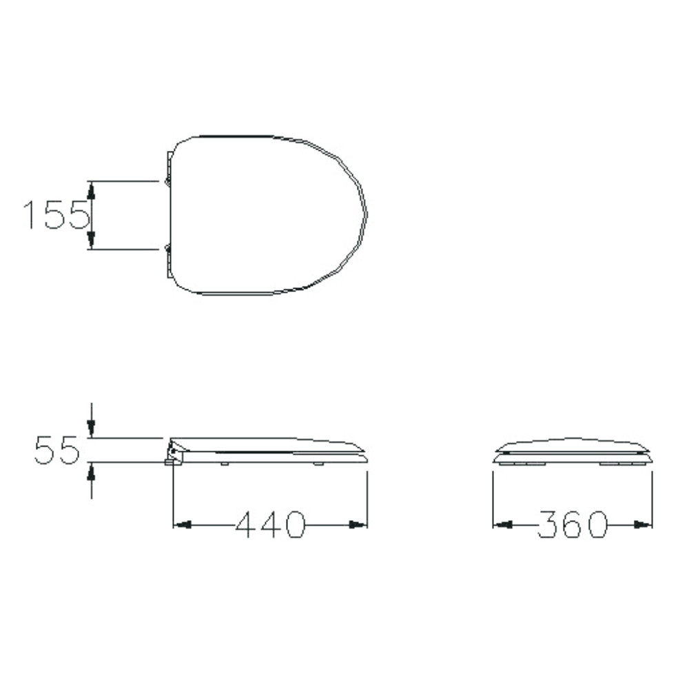 Nắp bàn cầu đóng êm COTTO C90801 C90801 - 2