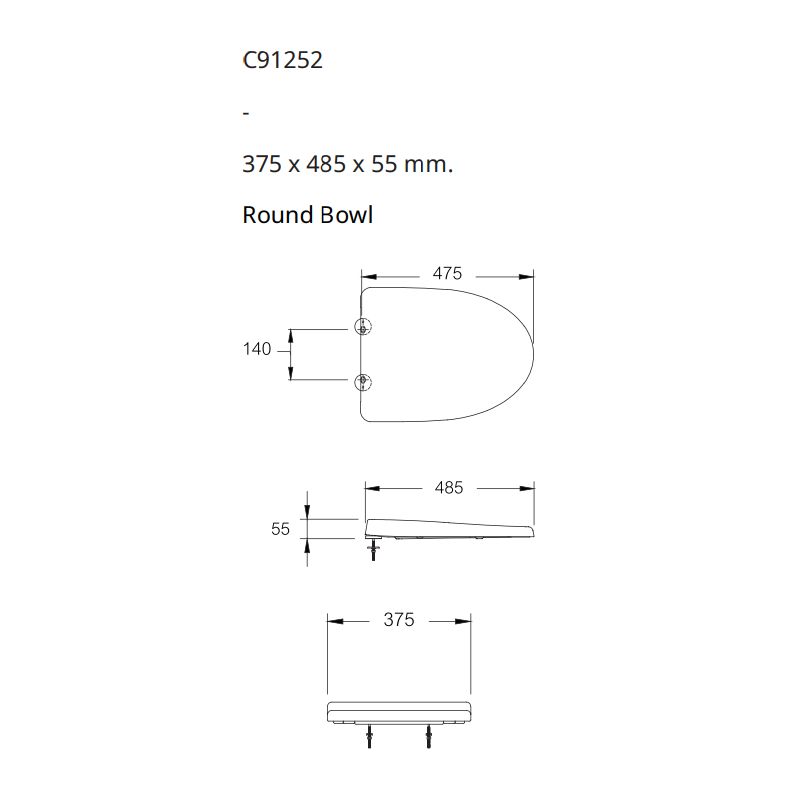 Nắp bàn cầu đóng êm COTTO C91252 C91252 - 2