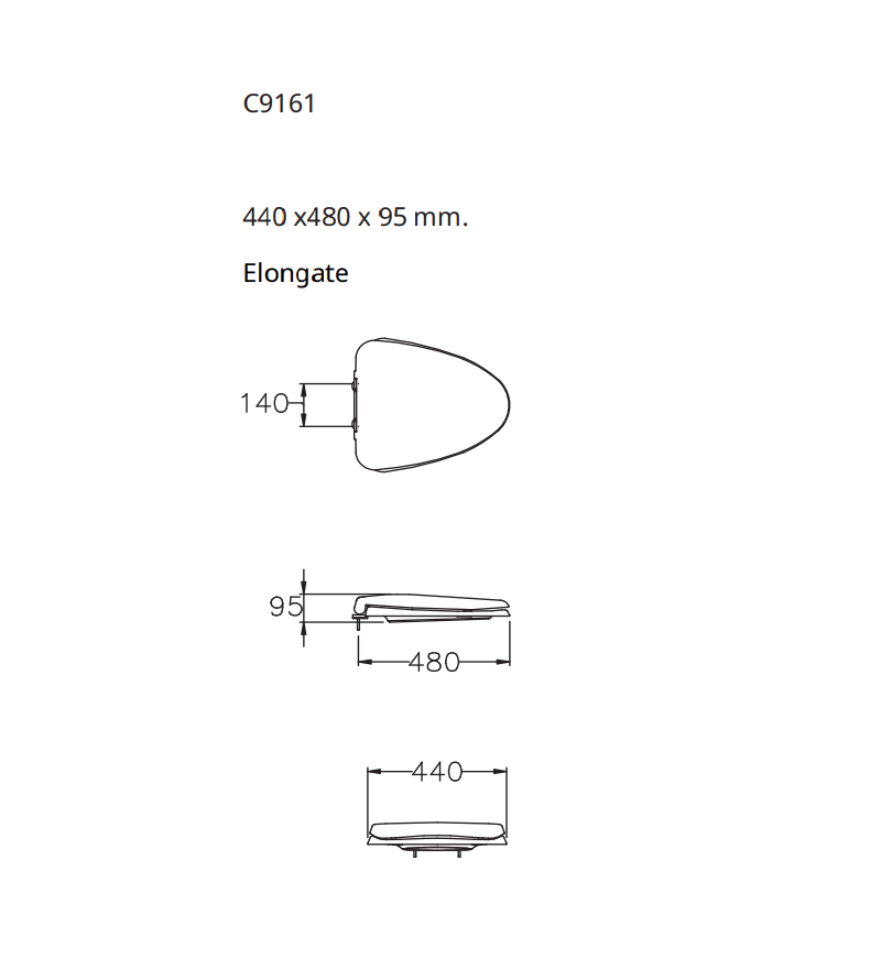 Nắp bàn cầu đóng êm COTTO C9161 C9161 - 2