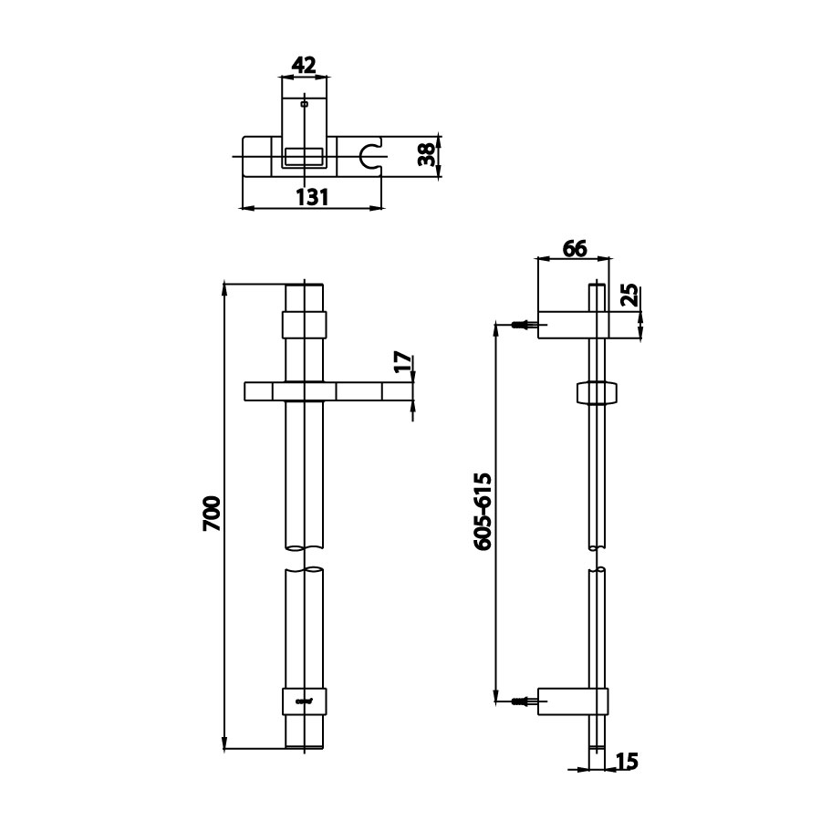 Thanh trượt sen tắm COTTO CT0136 CT0136#BL - 2