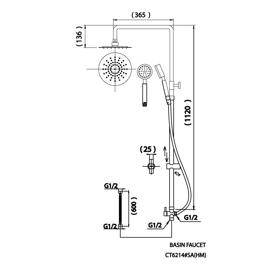 Thân sen tắm đứng COTTO CT6214#SA CT6214#SA - 2