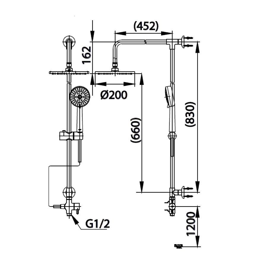 Thân sen tắm đứng COTTO CT623Z94Z84 CT623Z94Z84 - 2