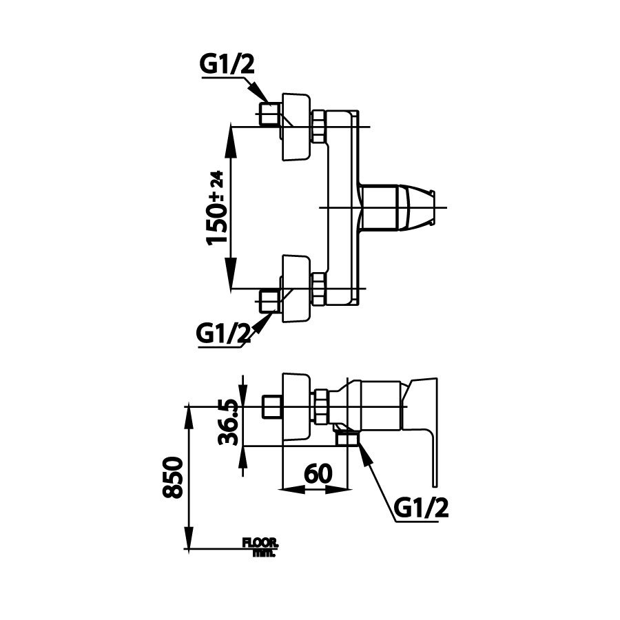 Củ sen tắm COTTO CT2205A nóng lạnh Cubic CT2205A - 2