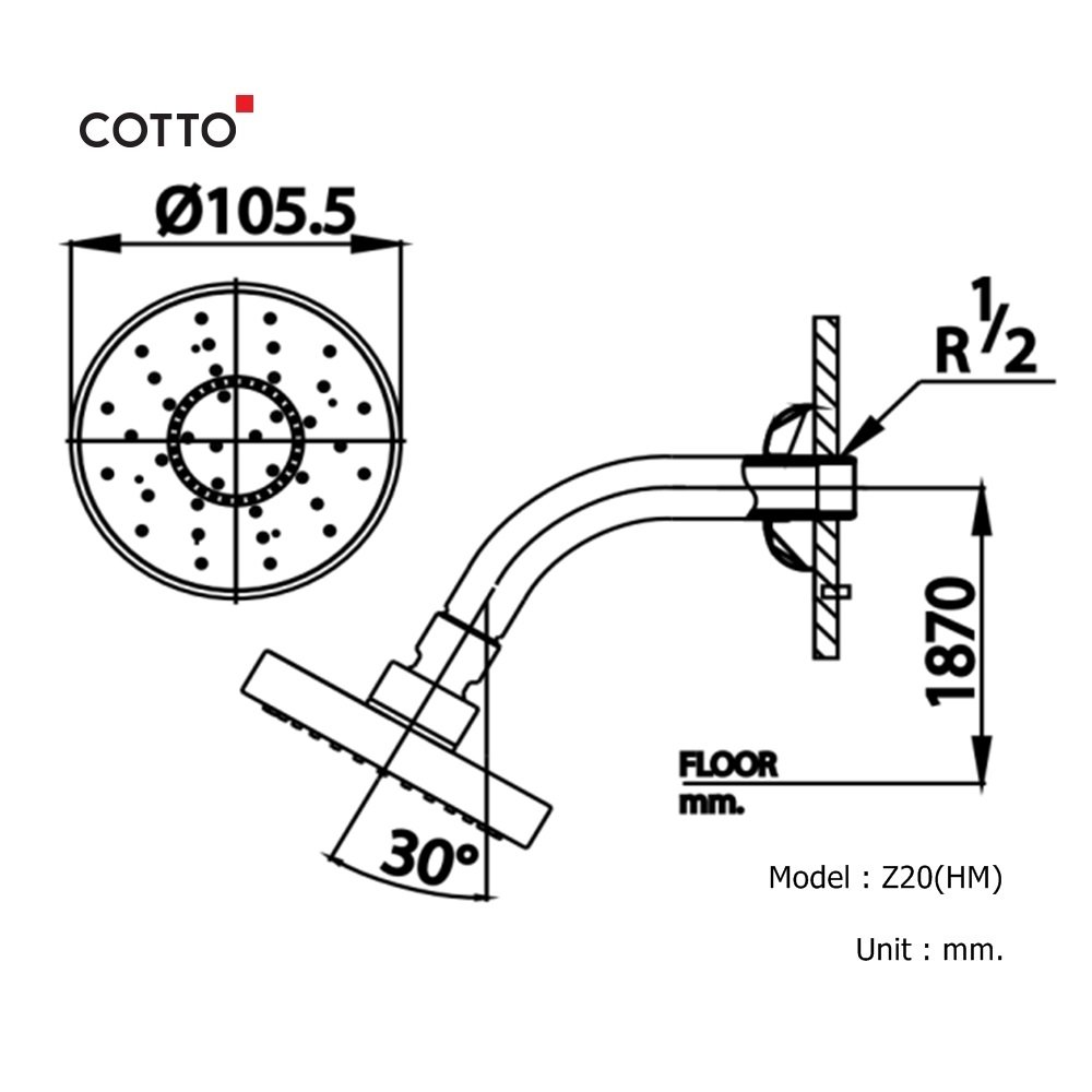 Bát sen gắn tường COTTO Z20(HM) Z20(HM) - 2