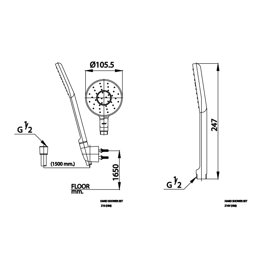 Tay sen tắm COTTO Z10D#BL(HM) 1 chức năng Z10D#BL(HM) - 2
