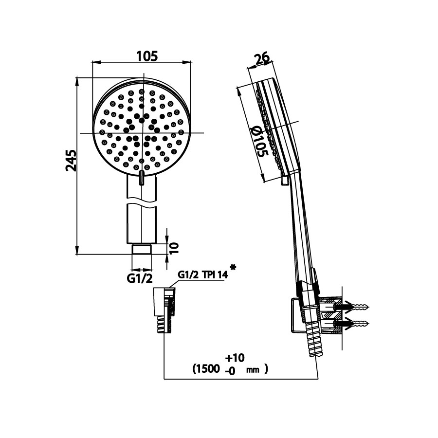Tay sen tắm COTTO ZH019 ZH019#BL(HM) - 2