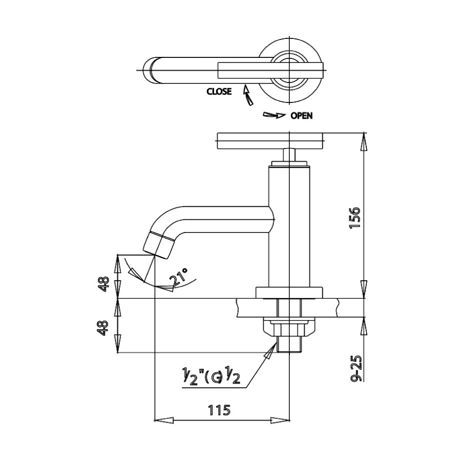 Vòi chậu lavabo COTTO CT104C20(HM) lạnh Cross CT104C20(HM) - 2