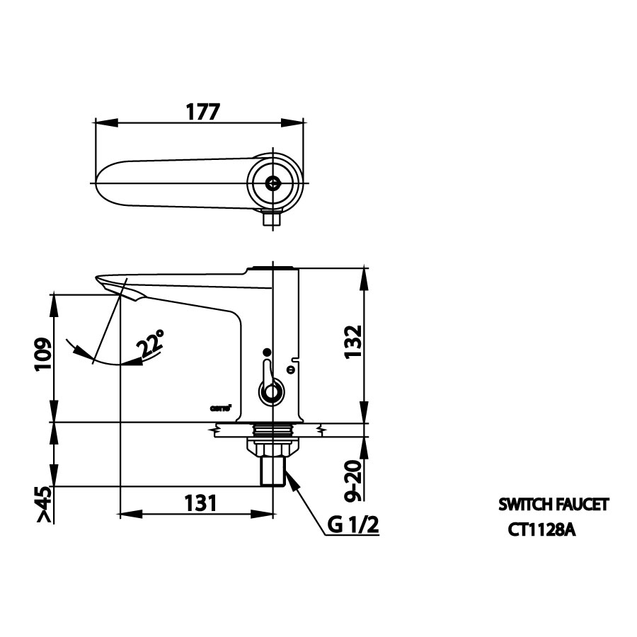 Vòi chậu lavabo COTTO CT1128A lạnh Switch CT1128A - 2