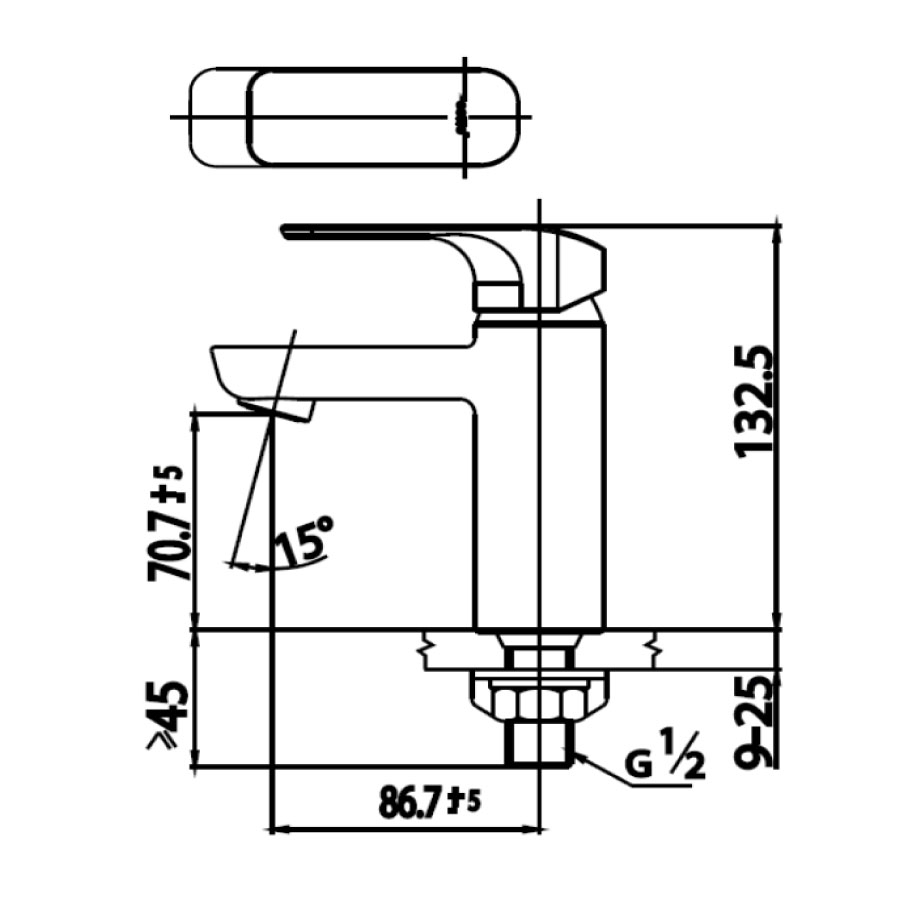 Vòi chậu lavabo COTTO CT1141A(HM) lạnh Scirocco CT1141A(HM) - 2