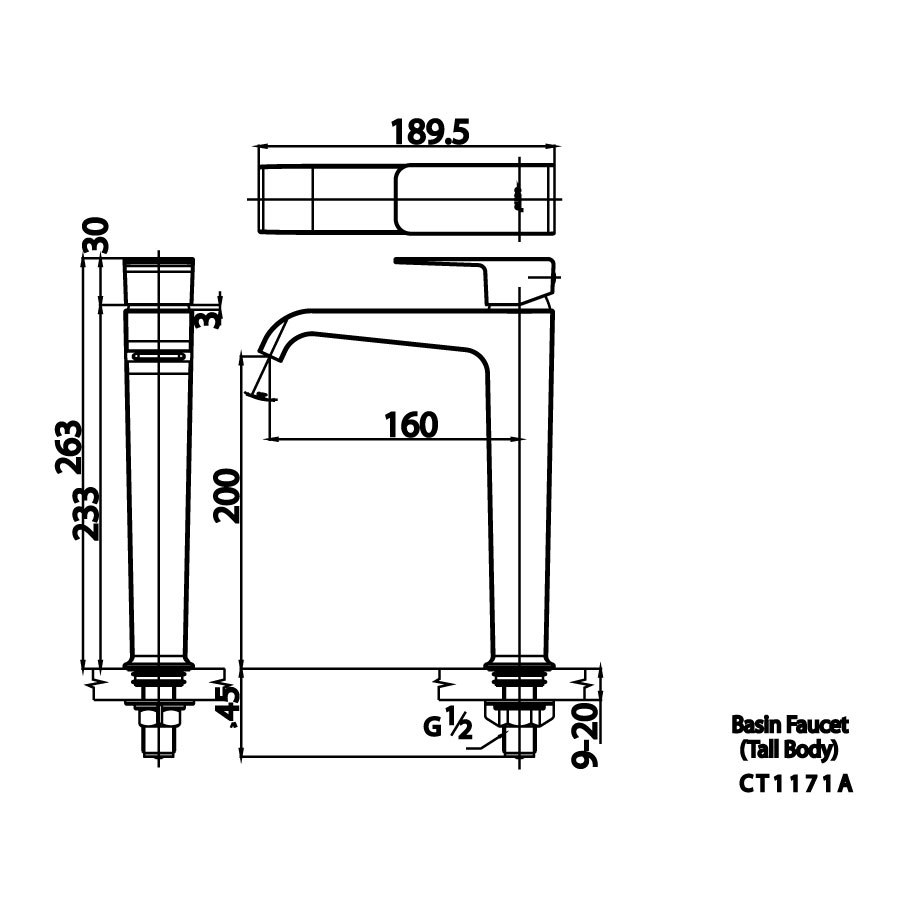 Vòi chậu lavabo COTTO CT1171A lạnh thân cao Sonata CT1171A - 2
