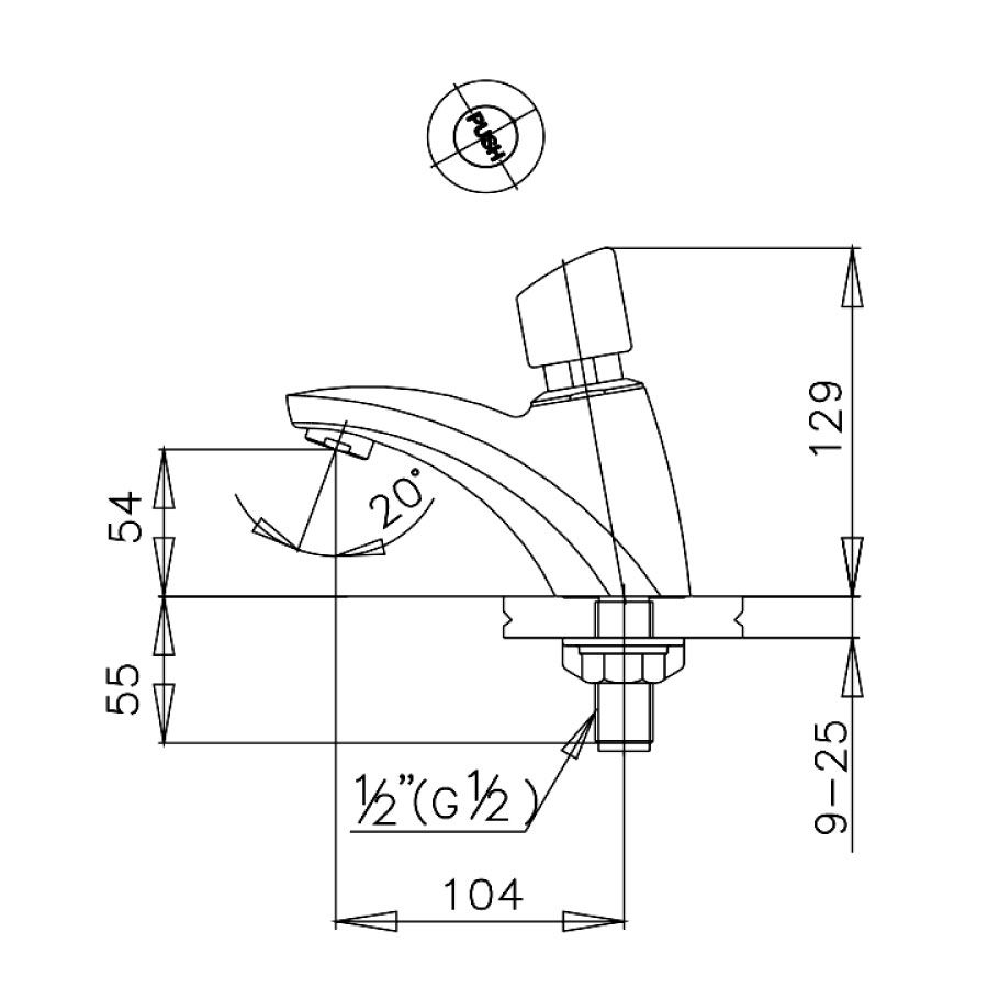 Vòi chậu lavabo COTTO CT161(HM) bán tự động lạnh Peony CT161(HM) - 2