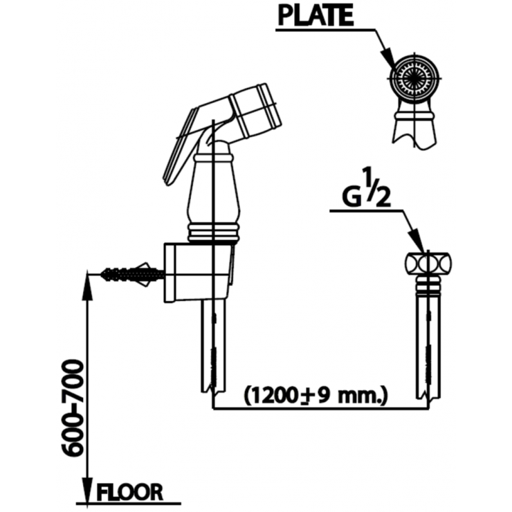 Vòi xịt vệ sinh COTTO CT996H#WH(HM) - 2