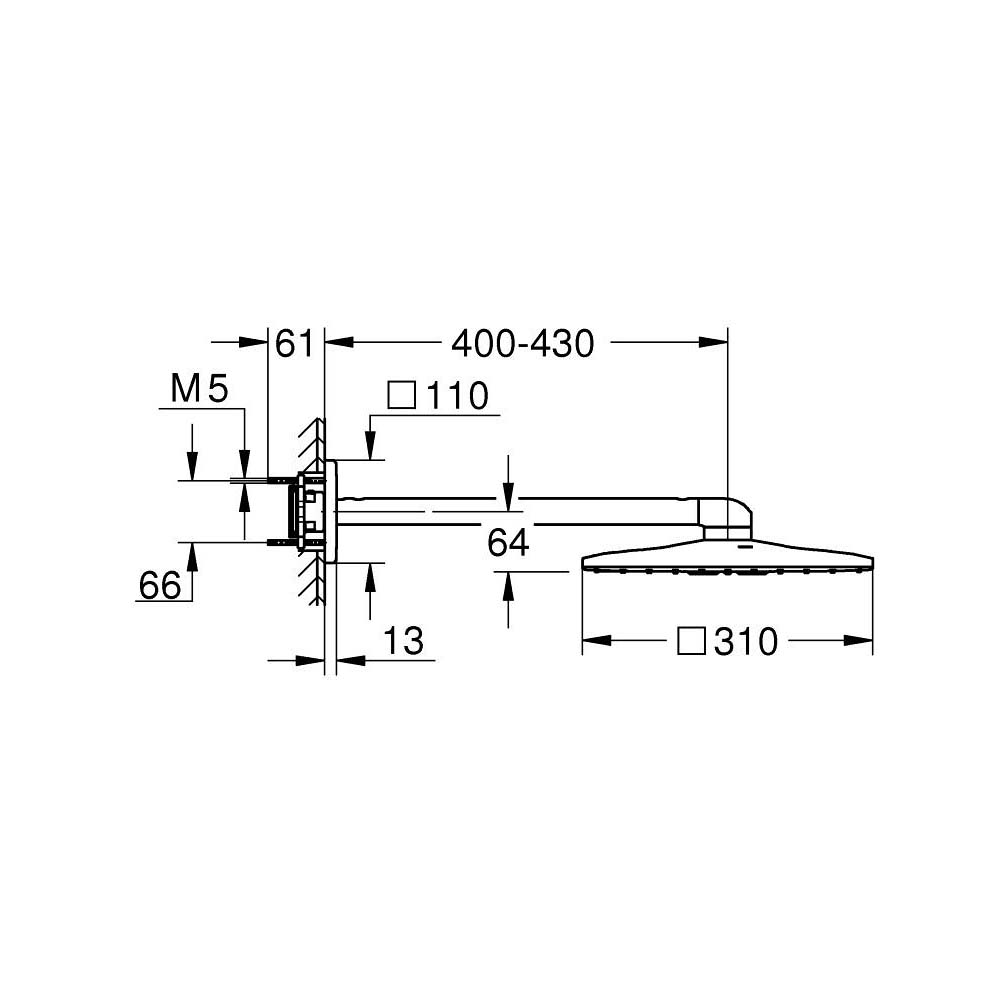 Bát sen Rainshower SmartActive 310 Cube GROHE 26479000 26479000 - 2