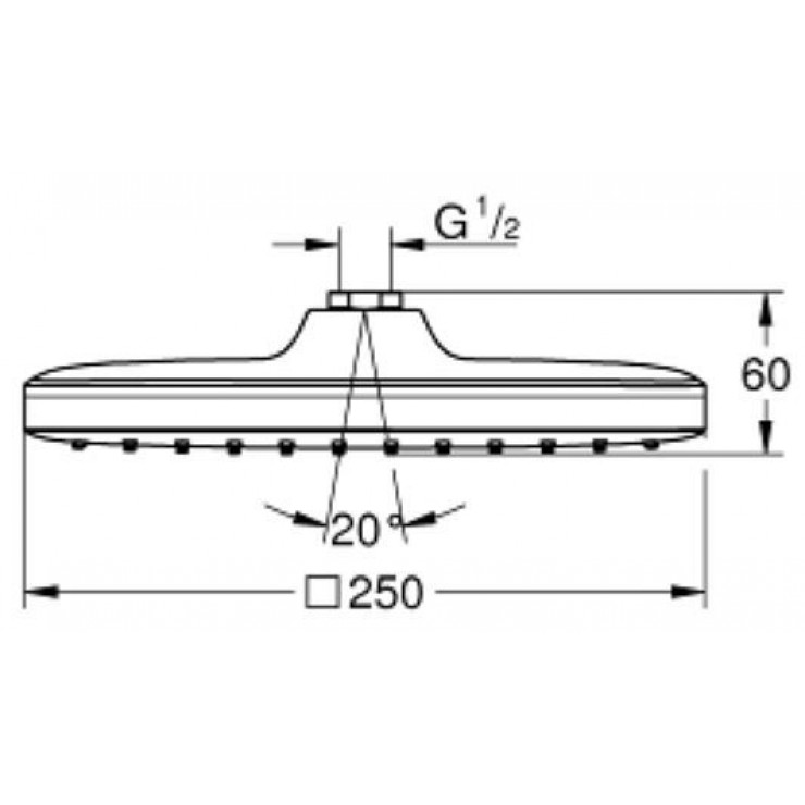 Bát sen vuông Tempesta Cube 250 Grohe 26685000 26685000 - 2