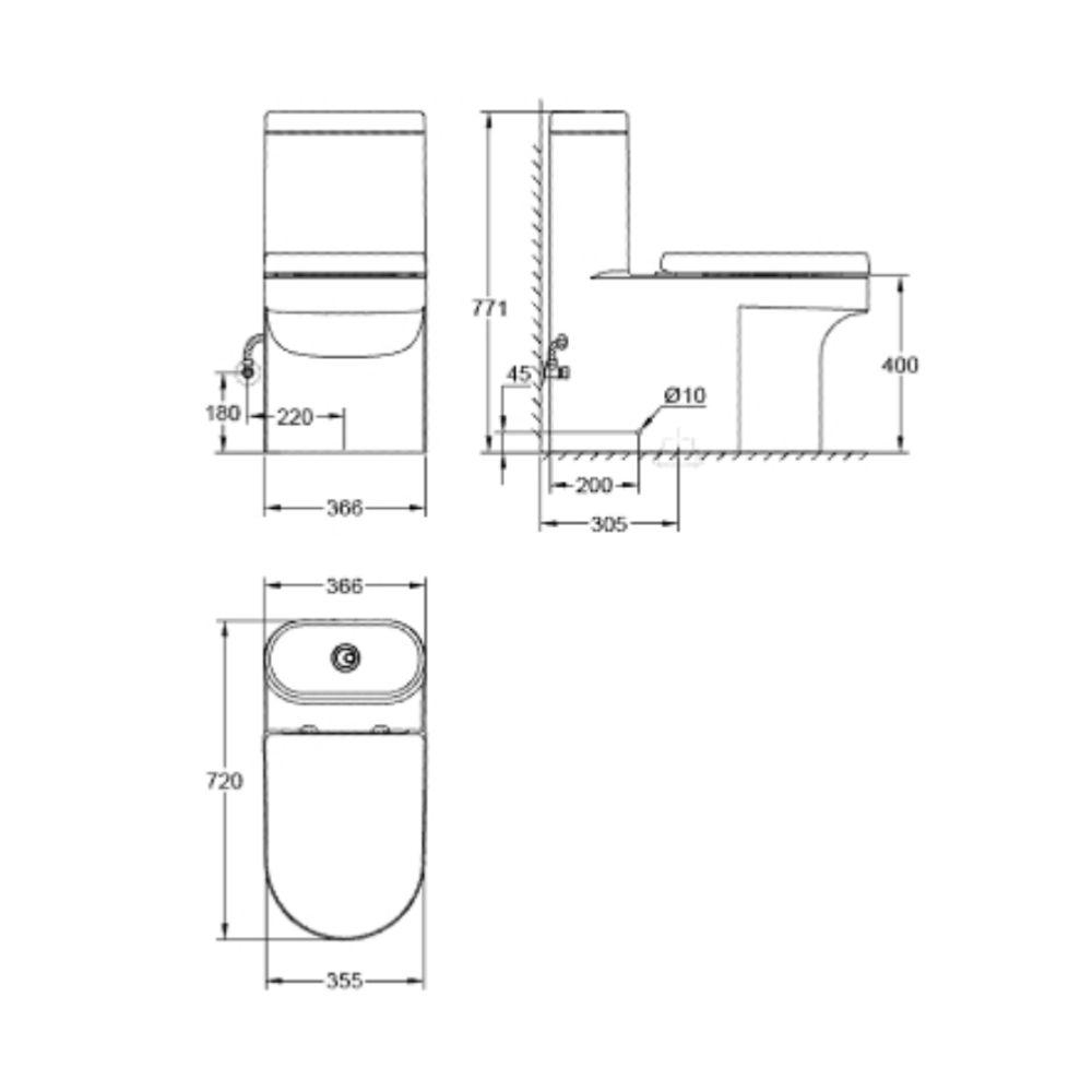 Bồn cầu 1 khối Eurocosmo GROHE 39075001 39075001 - 2