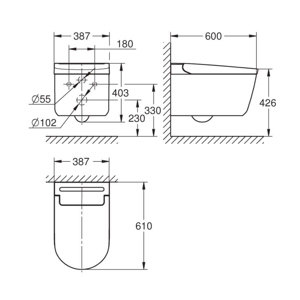 Bồn cầu treo tường thông minh IGINA GROHE 102914SH00 102914SH00 - 2