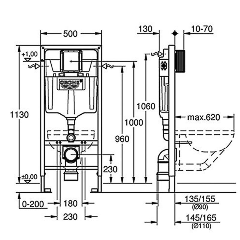 Bồn cầu treo tường GROHE 3932100A 3932100A - 2