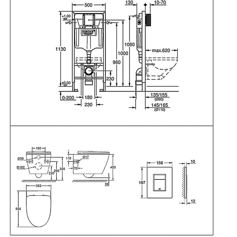 Bồn cầu treo tường GROHE 39743000 39743000 - 2