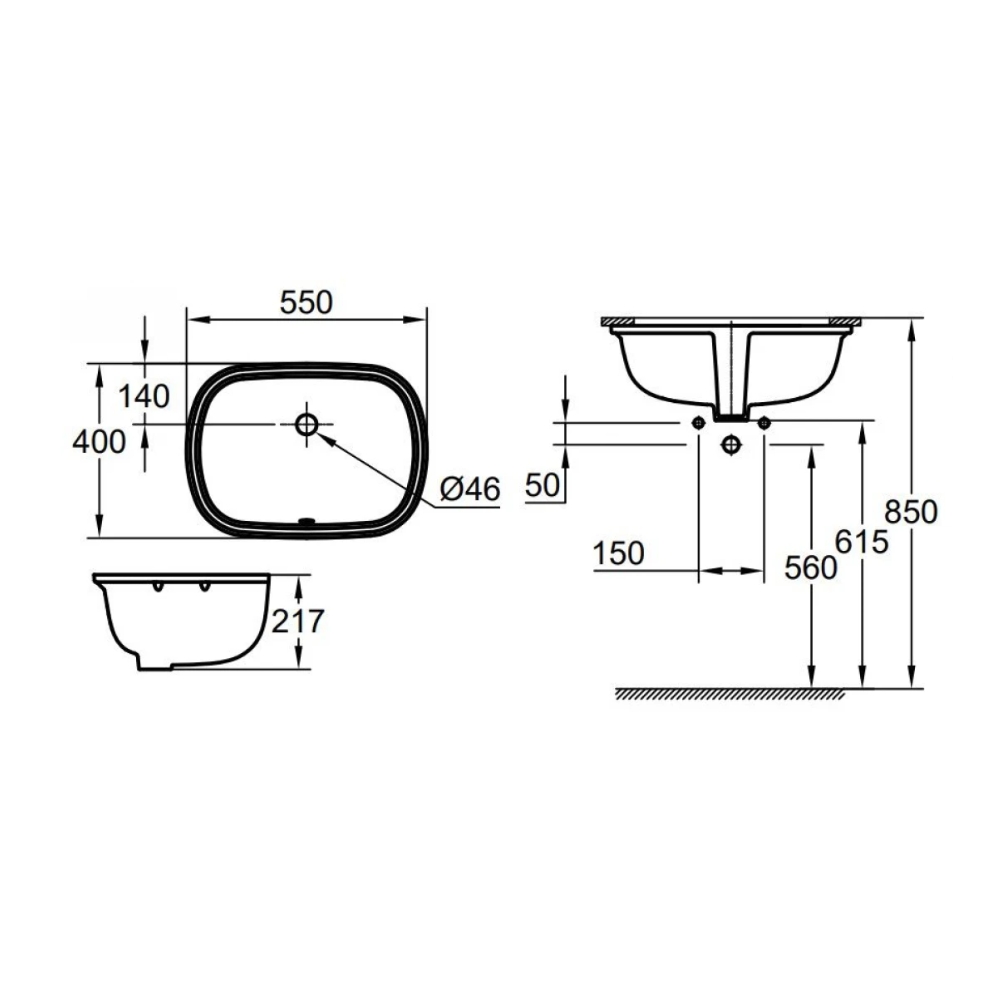 Chậu rửa mặt lavabo âm bàn GROHE 101022SH00 101022SH00 - 4