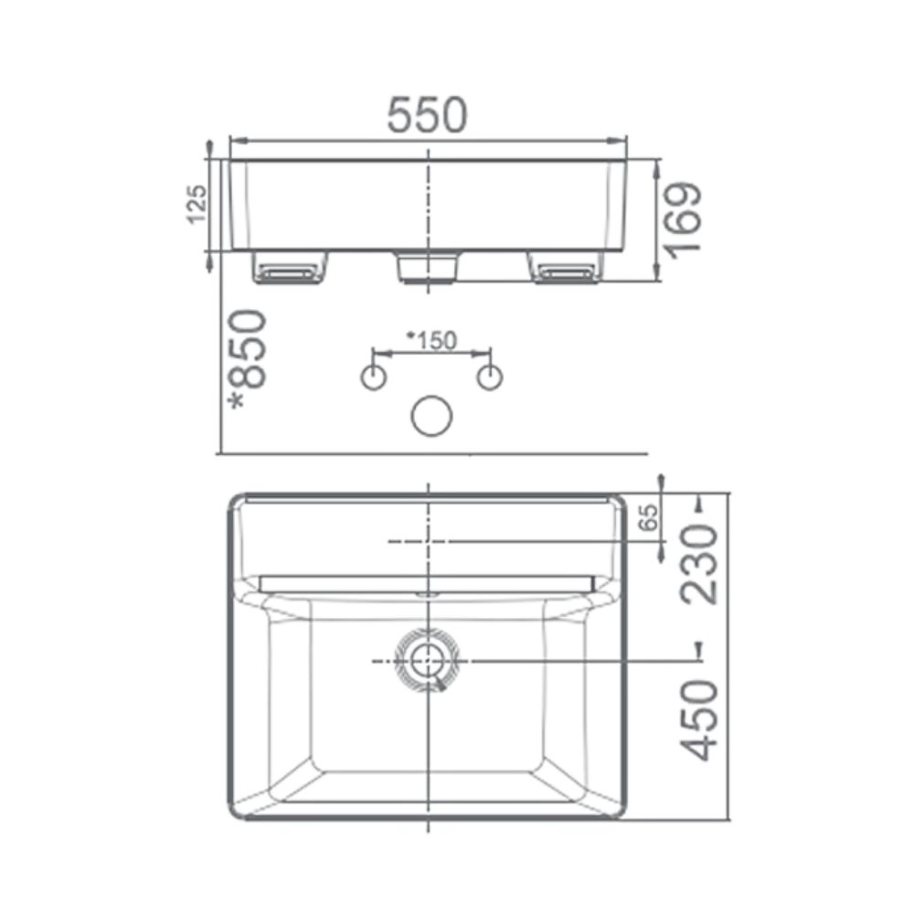 Chậu rửa mặt lavabo bán âm GROHE 120128 120128 - 2