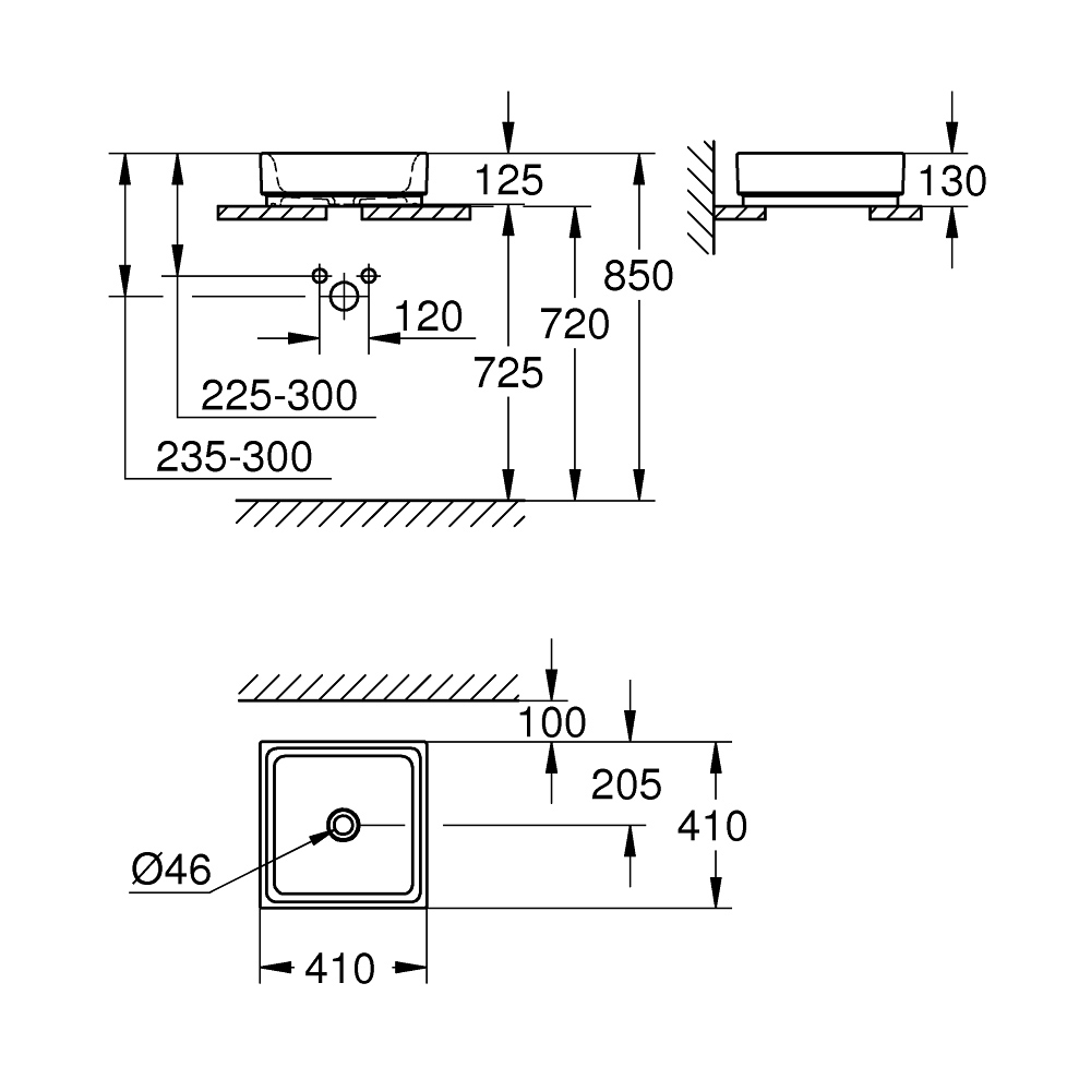 Chậu rửa lavabo đặt bàn Cube Ceramic GROHE 3948200H 3948200H - 2